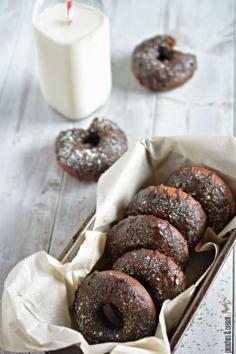 Chocolate Donuts with a Chocolate-Peppermint Glaze