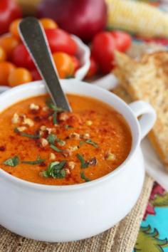 Roasted Sweet Corn and Tomato Soup