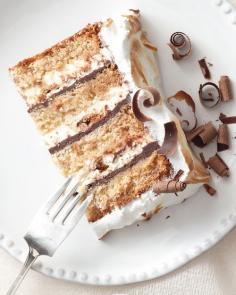 Graham Cake - layer it with chocolate ganache, whipped cream and marshmallows