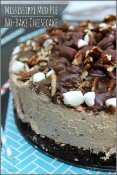 Mississippi Mud Pie No Bake Cheesecake