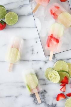 Strawberry Limeade Popsicles