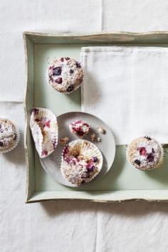 mixed berry coconut muffins