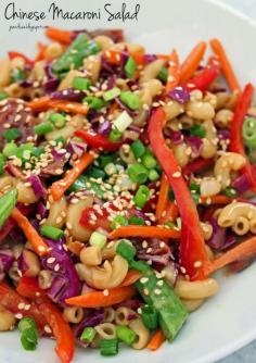 Jo and Sue: Chinese Macaroni Salad - only 268 calories per large, delicious serving. *win*