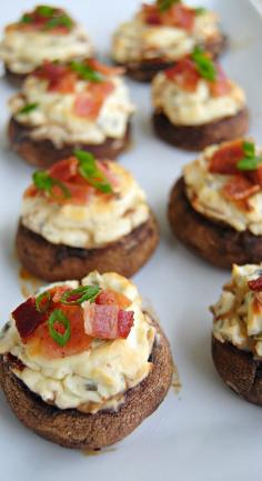 bacon and spicy cream cheese stuffed mushrooms....