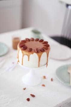 Pecan Cake with White Chocolate Cream and Brandy Caramel Recipe by Fräulein Klein//