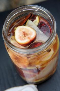 White Sangria with Figs and Anjou Pears