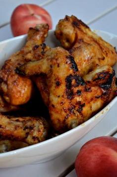 Grilled Peach-Slathered Chicken Wings Recipe