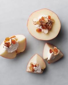 Apples With Cream Cheese, Almonds, and Raisins