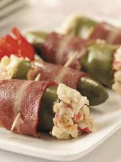 Bacon Wrapped Crab-Stuffed Jalapeno Poppers Recipe