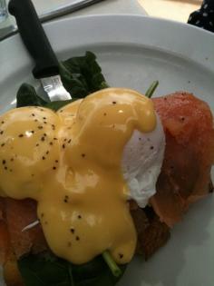 Eggs Benedict with Smoked Salmon.  Y Knot Bistro,  Coffs Harbour, NSW, 2450 - TrueLocal