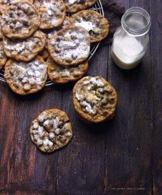 honey marshmallow crème swirl dark chocolate chunk cookies