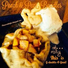 Peach & Pear Bundles ....the perfect individual treat , full of taste from PineCreejStyle Facebook, Pinterest & Instagram .,,,