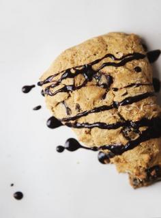 
                        
                            pumpkin chocolate chunk scones with chocolate drizzle
                        
                    