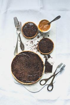 
                        
                            ... salted butter caramel and chocolate tart ...
                        
                    