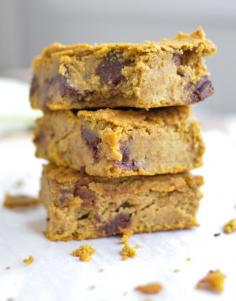 
                        
                            These Pumpkin Chocolate Chip Cookie Bars are a delicious and healthy treat; made without flour, oil, or refined sugar.  GF
                        
                    