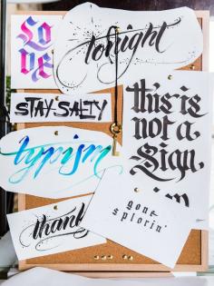 Experiments in type and doodles by Jess Wong in her home studio.  Photo – Nikki To for thedesignfiles.net