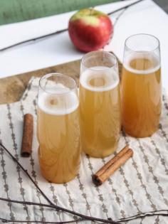 Spiced apple cider champagne cocktail