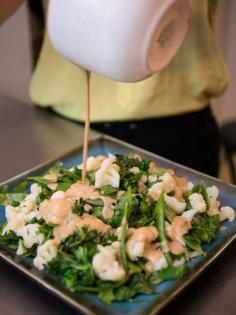 Sweet Sesame Cauliflower, Snow Pea, and Kale Salad