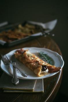 Grape Crepes with Brie and Bacon