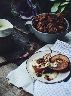 
                        
                            baked stone fruit with candied pecans and custard
                        
                    