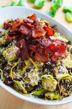 Parmesan Roasted Brussels Sprouts with Double Smoked Bacon