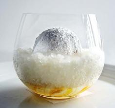 "Snow egg": made from guava and custard apple on a bed of granita and invented by Quay chef Peter Gilmore