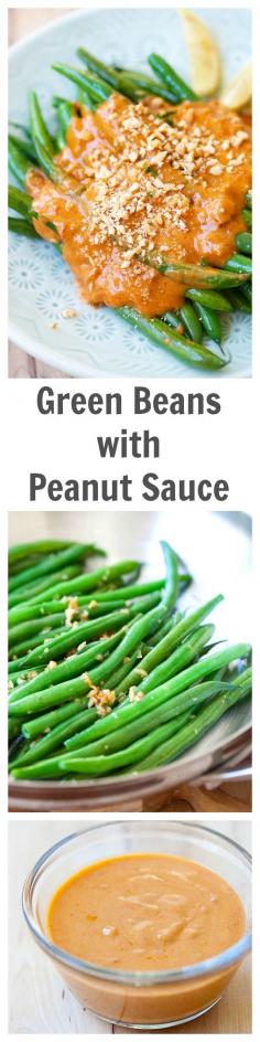 Green beans with peanut sauce