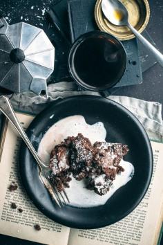 Cocoa Dumplings with Bourbon Maple Sauce