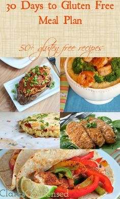 30 Day Gluten Free Meal Plan, with 50 great gluten free recipes By Clarks Condensed