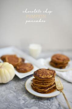 
                    
                        Pumpkin Pancakes with Chocolate Chips | Cupcakes & Cashmere
                    
                