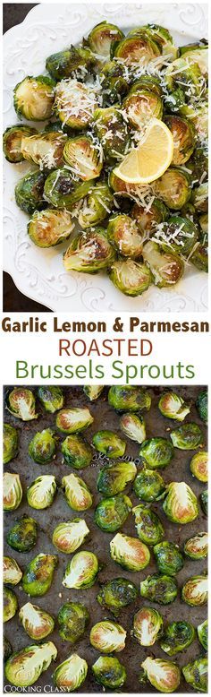 
                    
                        Garlic Lemon and Parmesan Roasted Brussels Sprouts - an easy side that is full of incredible flavor! So delicious!
                    
                