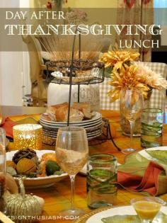 Day After Thanksgiving Lunch | Designthusiasm.com #tablescape #tablesetting #homedecor #holidaydecor #entertaining #falldecor #frenchcountry #Thanksgiving