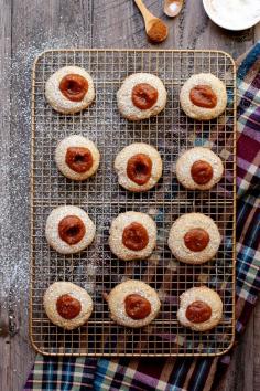 Pumpkin Salted Caramel Thumbprint Cookies