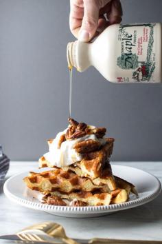 
                    
                        Light and Fluffy Waffles with Chantilly Cream and Maple Pecans
                    
                