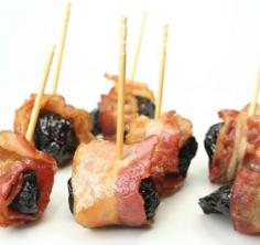 Stuffed Plums Wrapped in Bacon Recipe