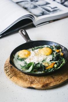 Baked Eggs with Spinach