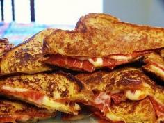 
                        
                            Pizza Grilled Cheese: 4 slices of bread buttered, 4 slices of mozzarella cheese, pepperoni, Italian seasoning or basil, Parmesan cheese, pizza sauce for dipping... Could do these in our pie irons while camping
                        
                    