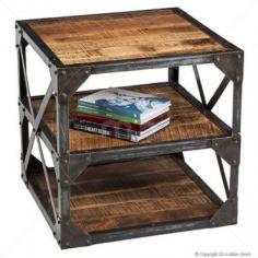 Industrial End Table - Iron - 60cm - Milan Direct