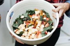 Fall Kale and Sweet Potato Salad with Ginger Dressing