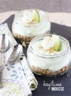 Key Lime Mousse with crumbled graham cracker crust in a jar!  Is it time for dessert yet?