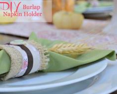 DIY Burlap Napkin Holder for Thanksgiving