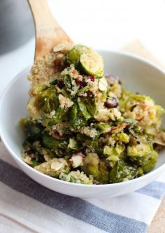 
                    
                        Maple Roasted Brussel Sprout Quinoa Salad
                    
                