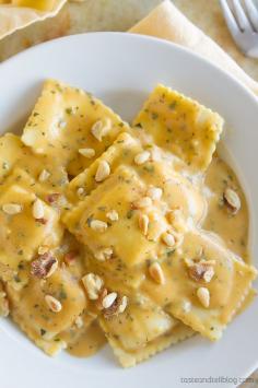 Ravioli with Pumpkin Alfredo