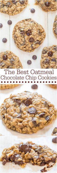 
                    
                        The Best Oatmeal Chocolate Chip Cookies - Soft, chewy loaded with chocolate, and they turn out perfectly every time! Totally irresistible!!
                    
                