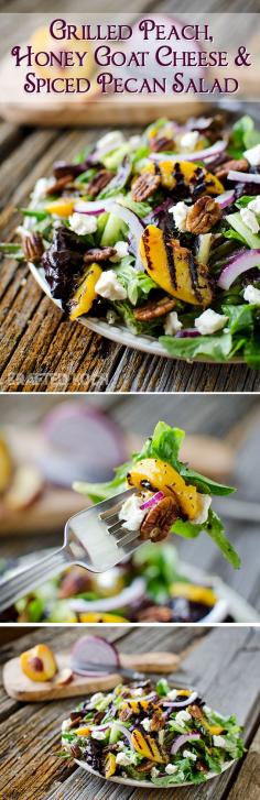 
                    
                        Grilled Peach, Honey Goat Cheese & Spiced Pecan Salad - Krafted Koch
                    
                