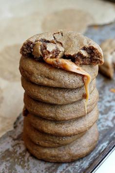 
                        
                            Caramel Stuffed Soft Gingerbread Cookies | Fabtastic Eats. Thick soft and chewy Cookies filled with sweet, gooey Caramel!
                        
                    