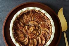 Mixed Apple Pie with Hazelnut Crumb Crust and Maple Cream