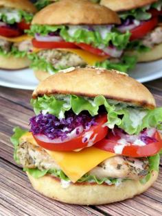 
                    
                        Chicken Burgers With Yogurt Pesto Sauce | YummyAddiction.com
                    
                