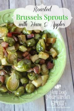 
                    
                        Roasted Brussels Sprouts with Ham and Apples is a quick and easy vegetable side dish. It's perfect for Thanksgiving, Christmas or any time.
                    
                