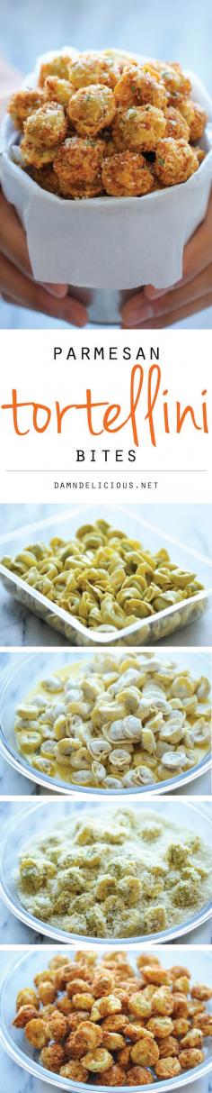 
                    
                        Parmesan Tortellini Bites - Crisp, crunchy, parmesan-loaded tortellini bites - so good, you won't be able to stop eating these!
                    
                
